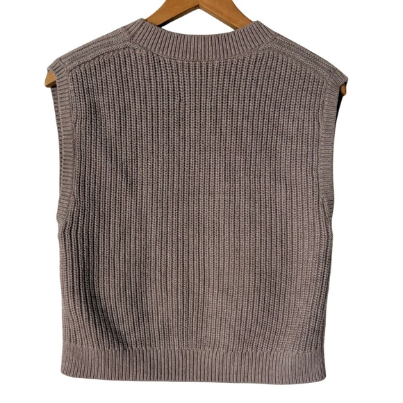 Abercrombie & Fitch Women’s Beige Crewneck Vest Sweater, Cotton Blend, Small - Picture 4 of 11